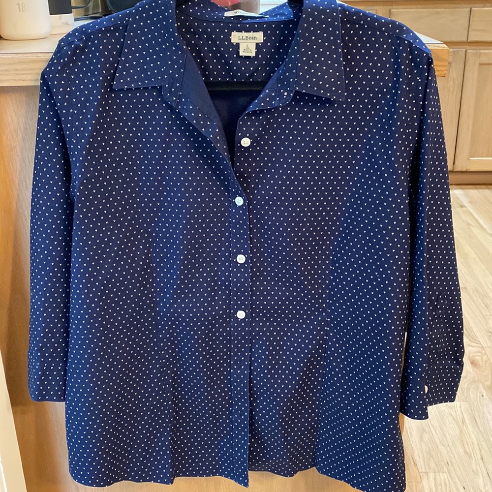 Wrinkle Free LL Bean Large BlouseLike Like New